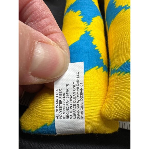 Dammit Doll Stress Flawed Relief Plush With Red Hair & Yellow/Blue Pattern 12" P - Picture 5 of 7